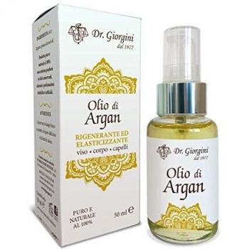 Aceite de Argán Dr. Giorgini 50ml - Aceite 100% puro, hidratante, regenerador, adecuado para todo tipo de piel y cabello, envase de vidrio oscuro para protección UV