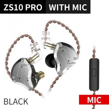 Auriculares KZ ZS10 Pro de Metal con Micrófono, HiFi, Cableados, Cancelación de Ruido, Deportivos para Juegos