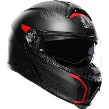 Casco Modular AGV Tourmodular Multi Frecuencia Mate Gunmetal/Rojo Talla L