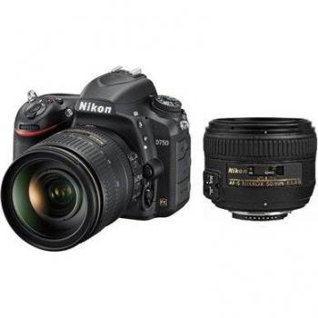 Cámara Digital Réflex Nikon D750 Kit con Objetivo 24-120mm F4G ED VR y 50mm F1.4G