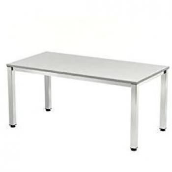 MESA EXECUTIVE ROCADA 160 X 80 CM ESTRUCTURA CROMADA TABLERO EN GRIS