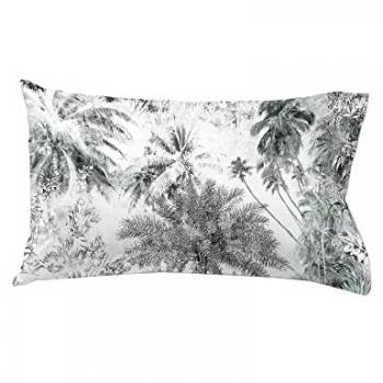 Funda de Almohada Palm Tree Gris 50x80 cm - Algodón 200 Hilos (Incluye 2 Unidades)