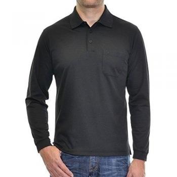Poloshirt Ragman Negro Soft Knit, Manga Larga, 3XL, Composición: 70% Algodón y 30% Poliéster