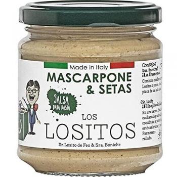Los Lositos - Salasa con Mascarpone Champiñones y Boletus - Made in Italy - 160 Gramos