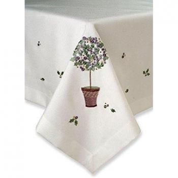 Topiario de flores mantel para mesa de navidad 34 x 34