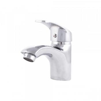 Grifo Lavabo Aleación Zinc, Cromado, Agua Caliente-Fría, Latiguillos, Caño Bajo, Monomando
