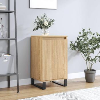 Aparador de madera de ingeniería 40x35x70 cm en color roble Sonoma, mueble de almacenaje moderno para salón con armarios y puertas, incluye un cajón de madera y funciona como buffet o armario auxiliar