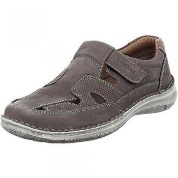 Sandalia Tapada Josef Seibel Anvers 710 en Cuero Gris con Velcro para Hombre