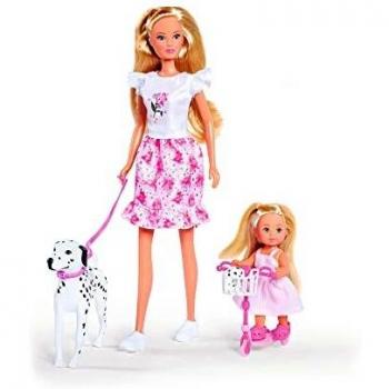 Muñeca Steffi Love con la pequeña Evi de paseo con su dálmata 5733605