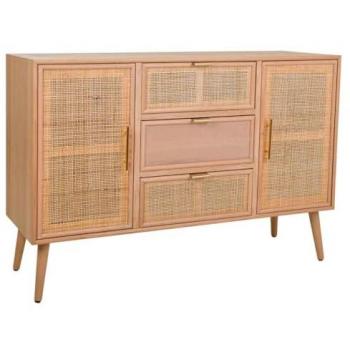 Aparador de madera y rejilla marrón WANDERLUST DECO 120x40.5x81h cm