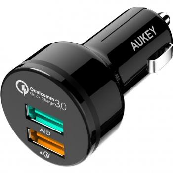 Aukey CC-T7-YYES - Cargador de coche negro