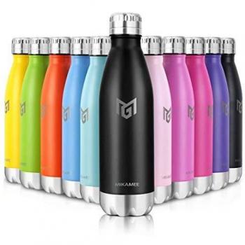 MIKAMEE Botella de Agua Acero Inoxidable 350/500/650/750ml | Aislamiento de Vacío de Doble Pared airBottle | sin bpa Botella termica | Mantiene 24h frías/12h Calientes | para Niños, Deporte, Oficina
