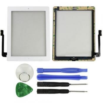Hedywei Pantalla Táctil Digitalizador con botón home para iPad 3 Adhesivo + Herramientas Blanco