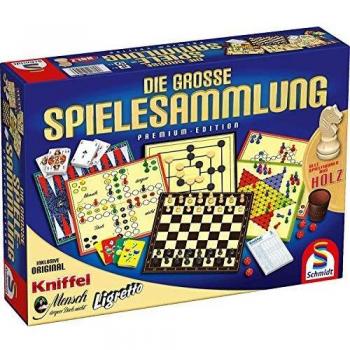 Colección de Juegos Schmidt - Gran Colección de Juegos, Edición Premium, con Figuras de Madera