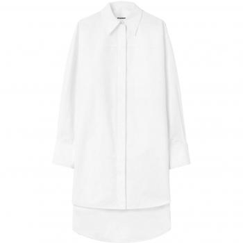 Jil Sander Women's White Cotton Shirt Dress, Size S