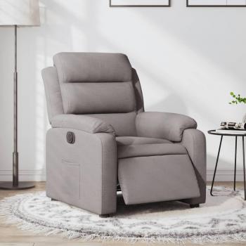 Sillón reclinable eléctrico de tela gris taupé Vidaxl