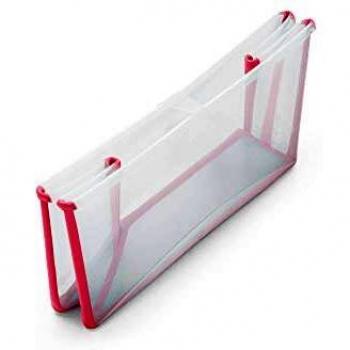 STOKKE® Flexi Bath® - Bañera de bebé plegable para ducha │ Piscina portátil con base antideslizante para niños de 0 a 4 años - Color: Transparent Pink