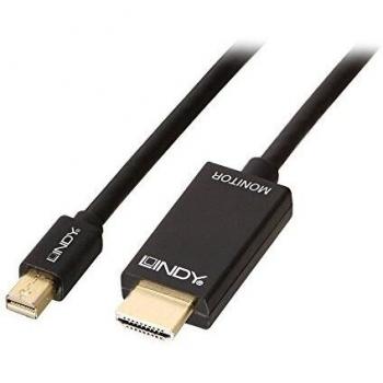 LINDY 1m Mini DisplayPort to HDMI 10.2G Cable, Black, 36926