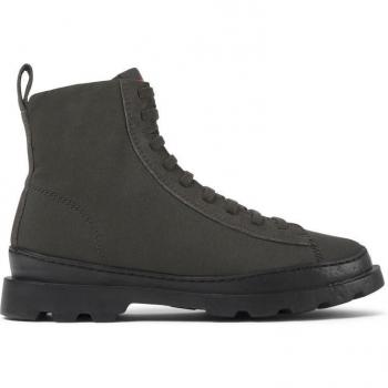 Camper Brutus Women's Military Style Lace-Up Ankle Boots - Grey, Cotton Fabric