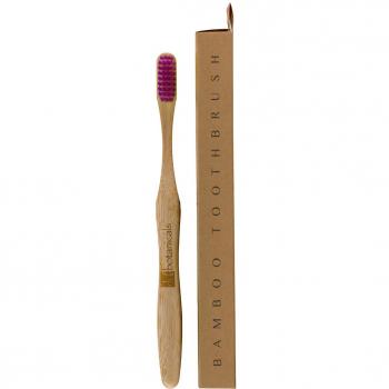 Dr Botanicals Bamboo Toothbrush - Purple, Eco-friendly bamboo handle, Soft bristles, Biodegradable packaging, Vegan-friendly