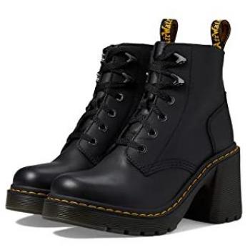 Dr. Martens Jesy Heeled Sandal Boots for Women, Black, Size 6 US (EU 36)