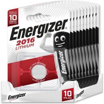 Energizer CR2016 - Pack de 10 Pilas de Botón