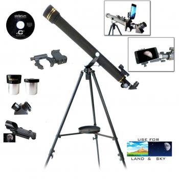 Galileo 800m x 60mm Astronomical and Terrestrial Refractor Telescope Kit with Smartphone Photo Adapter