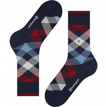 Burlington Newcastle Men's Wool Patterned Socks, Blue, Size 40-46