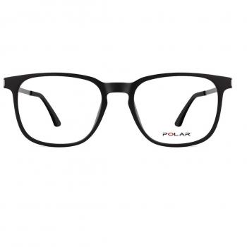 Polar 522 With Clip-On 76/G Armazones para Hombre Negros, Lentes Recetadas Para Hombre Negros, Gafas Recetadas para Hombre Negras