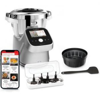 Robot de Cocina Multifunción Moulinex i-Companion Touch Pro 1550 W, 4.5 L, Pantalla Táctil, Conectividad Inoxidable