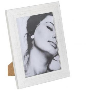 Marco de Fotos Blanco Gris Madera Cristal 20 x 1 x 25 cm