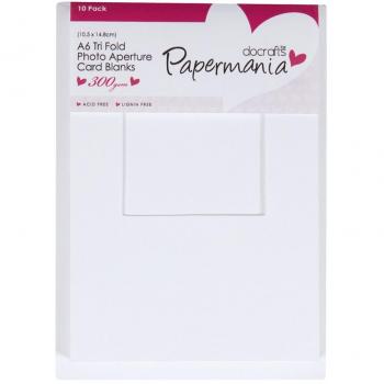 Papermania - Paspartú (DIN A6, 300 g/m², Corte Cuadrado), Color Blanco, Color Blanco