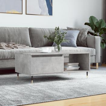 Mesa de centro de hormigón gris y madera multicapa 90x50x36,5 cm