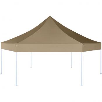Carpa Plegable Pop-Up Hexagonal 3,6x3,1 m Tortorso 220g/m² Gris Topo