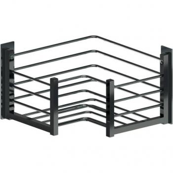 Beltrán - Jabonera Deluxe Esquina L Cromo Negro Adhesiva