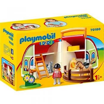 PLAYMOBIL - 1.2.3 Granja maletín Set Juguetes, Multicolor, 70180