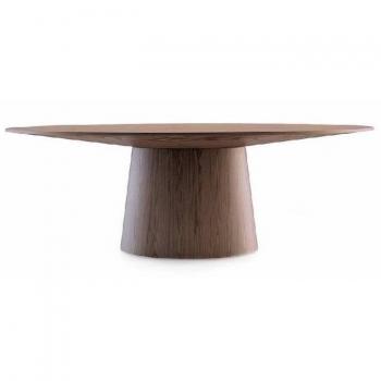 Mesa comedor ovalada nogal Angel Cerda 1013C, Chapa Nogal, Ø220 x 110 x 76 cm