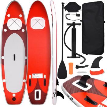 Tabla de paddle surf hinchable roja 300x76x10 cm