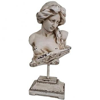 Busto de Resina Beige Diosa Griega - 27 X 18 X 60 Cm - Decoración y Almacenamiento de Joyas