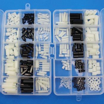 Raogoodcx 360 pcs M2 M3 M4 mâle femelle Nylon Hex Boulons pour Entretoise Écrou à vis Assortiment kit