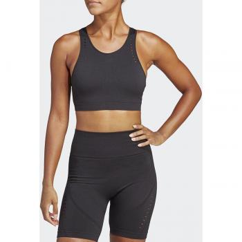 Top deportivo de mujer Aeroknit adidas con soporte ligero en color negro