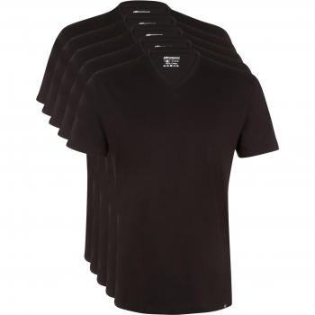 Ultrasport 1318-200 - Camiseta de manga corta y cuello de pico, para el deporte y el ocio, lote de 5, para hombre, color negro, talla L