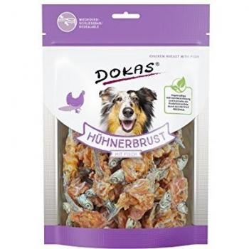 DOKAS - Snack prémium sin Cereales con Pollo, pez para Perros - Ideal para Entretiempo