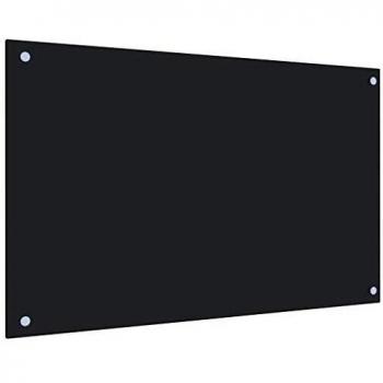 vidaXL Protector Salpicaduras Cocina Vidrio Templado Negro 80x50cm Protección Herramientas Accesorios Protección Grasa al Cocinar Fiable Práctico