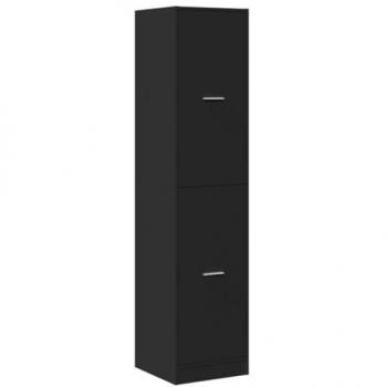 Armario botiquín de madera de ingeniería negro 40x41x174,5 cm