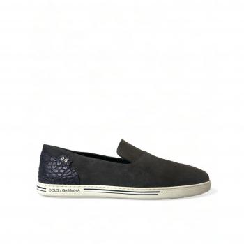 Dolce & Gabbana Blue Suede Caiman Loafers for Men - EU41/US8