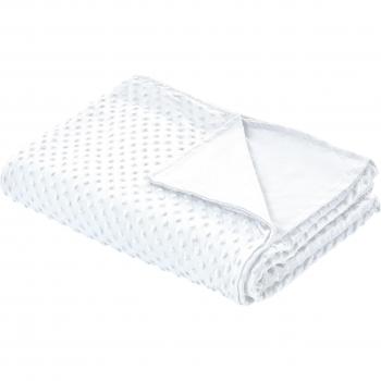 Funda de manta pesada moderna blanca 135 x 200 cm con motivo a lunares de poliéster Callisto
