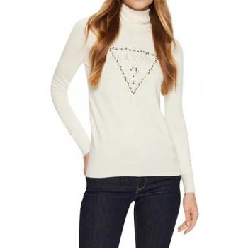 Guess Piper Ecru Turtleneck Pullover for Women - XL Regular Fit