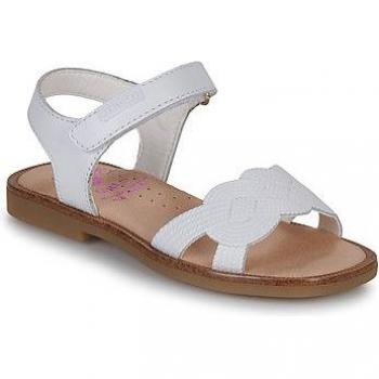 Sandalia Pablosky 419408 Blanco - Sandalias de niña blancas de piel con cierre autoadherente y plantilla acolchada