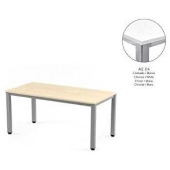 MESA EXECUTIVE DE ROCADA 160X80 CM COLOR CROMADO/BLANCO